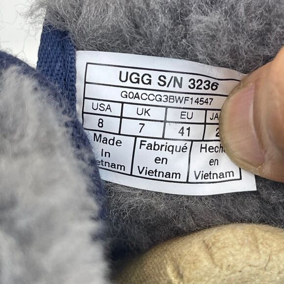 UGG Neumel New Navy Blue Suede Boots Mens Size 8 - Picture 5 of 12